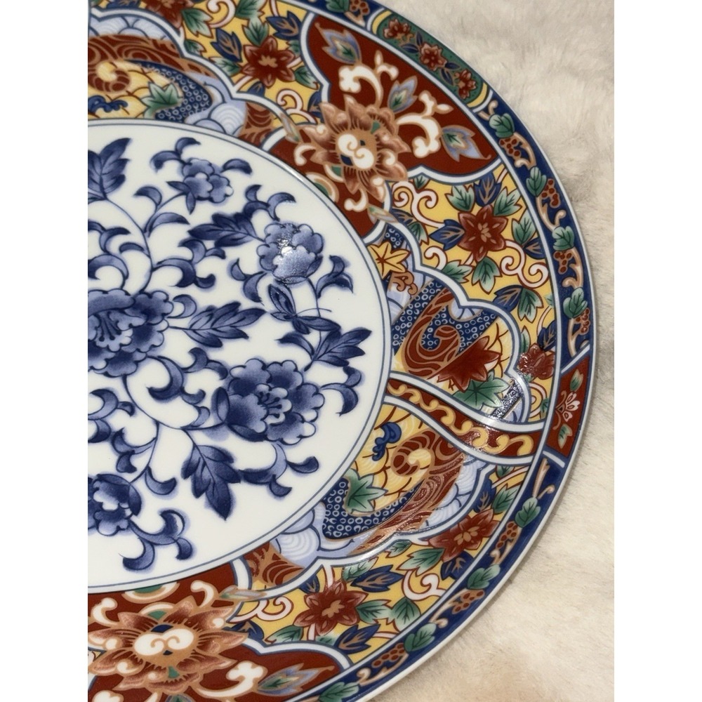 Horchow Japan Imari Edo  10 1/2 "  Dinner Plate Chinoiserie Set Of 4